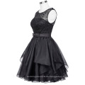 Grace Karin 2016 Ärmellos V-Back Schwarz Spitze Organza Cocktail Abend Prom Party Kleid 8 Größe US 2 ~ 16 GK001012-1